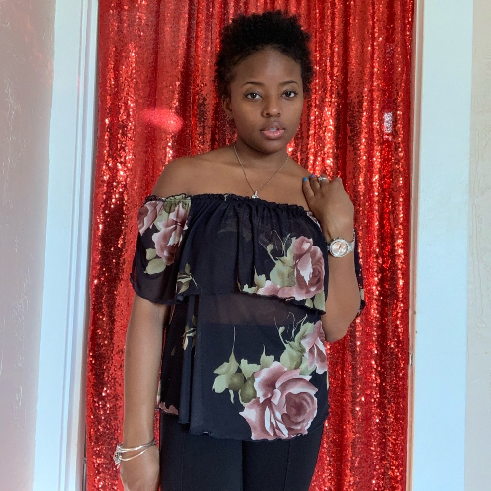 Floral off the shoulder top